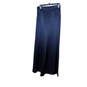 Alix NYC Womens Size 4 Blue Silk Wide Leg Midrise Pants Casual